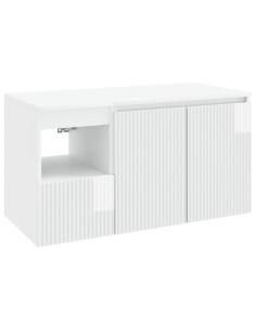 Set di mobili per il bagno 2 pz Bianco Lucido 2