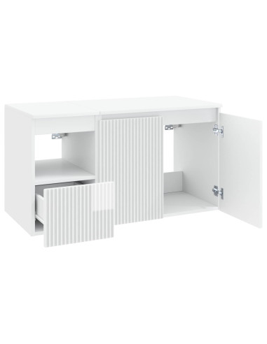 Set di mobili per il bagno 2 pz Bianco Lucido