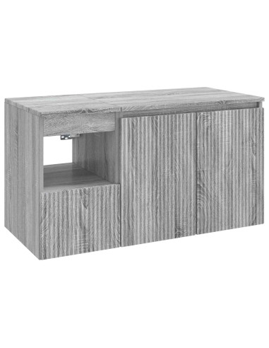 Set di mobili per il bagno 2 pz Sonoma grigio