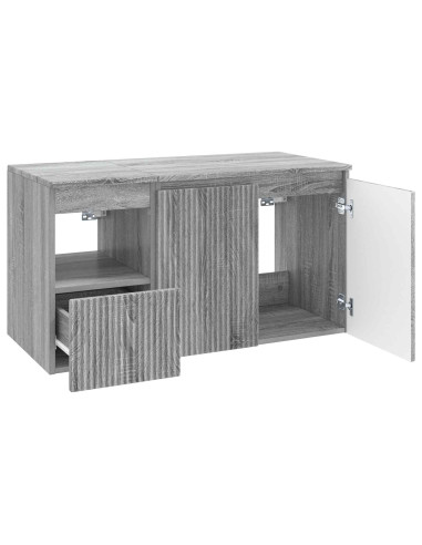 Set di mobili per il bagno 2 pz Sonoma grigio