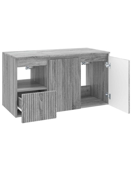 Set di mobili per il bagno 2 pz Sonoma grigio