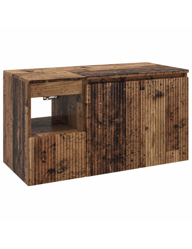 Set di mobili per il bagno 2 pz Legno antico