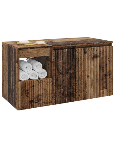 Set di mobili per il bagno 2 pz Legno antico