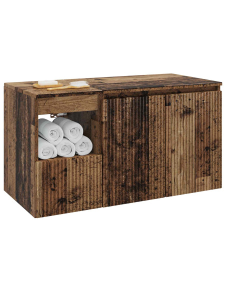 Set di mobili per il bagno 2 pz Legno antico