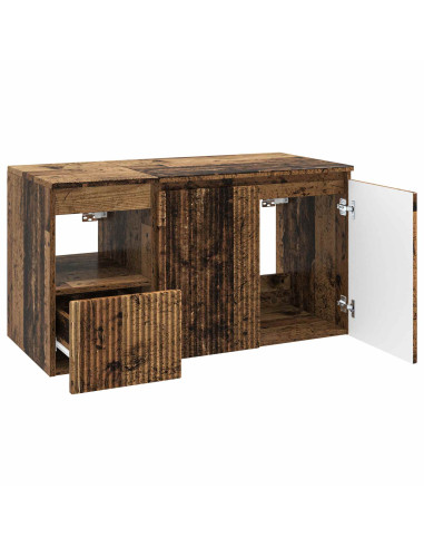 Set di mobili per il bagno 2 pz Legno antico