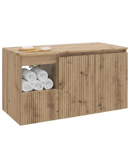 Set di mobili per il bagno 2 pz Rovere Artigianale