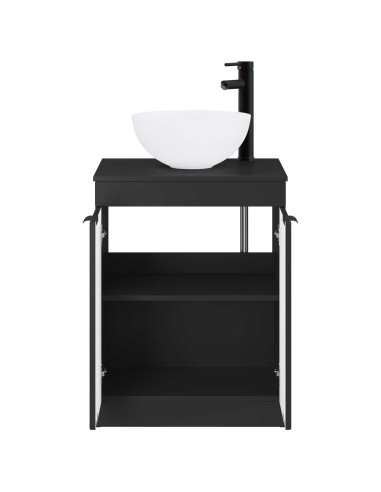 Set di mobili per il bagno Nero Legno ingegnerizzato