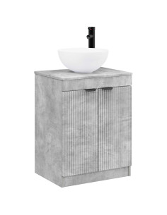 Set di mobili per il bagno Grigio Cemento Legno ingegnerizzato 2