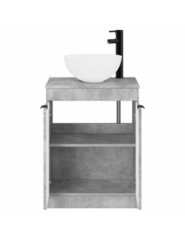 Set di mobili per il bagno Grigio Cemento Legno ingegnerizzato