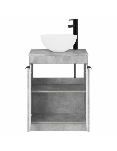 Set di mobili per il bagno Grigio Cemento Legno ingegnerizzato