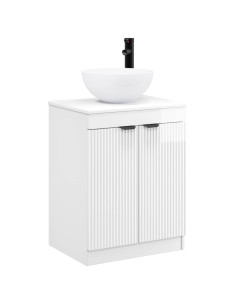Set di mobili per il bagno Bianco Lucido Legno ingegnerizzato 2