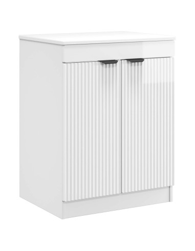Set di mobili per il bagno Bianco Lucido Legno ingegnerizzato