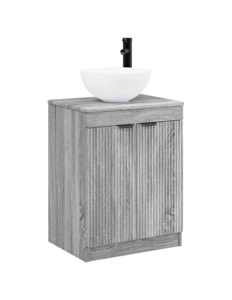 Set di mobili per il bagno Sonoma grigio Legno ingegnerizzato