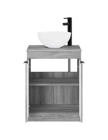 Set di mobili per il bagno Sonoma grigio Legno ingegnerizzato