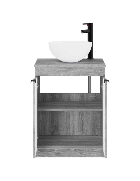 Set di mobili per il bagno Sonoma grigio Legno ingegnerizzato