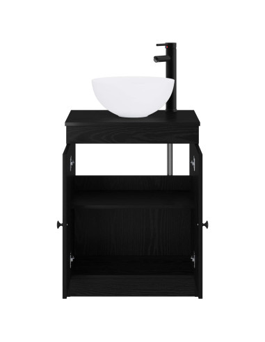 Set di mobili per il bagno Rovere Nero Legno ingegnerizzato