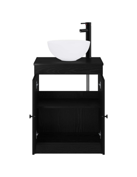 Set di mobili per il bagno Rovere Nero Legno ingegnerizzato