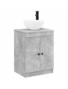 Set di mobili per il bagno Grigio Cemento Legno ingegnerizzato 2