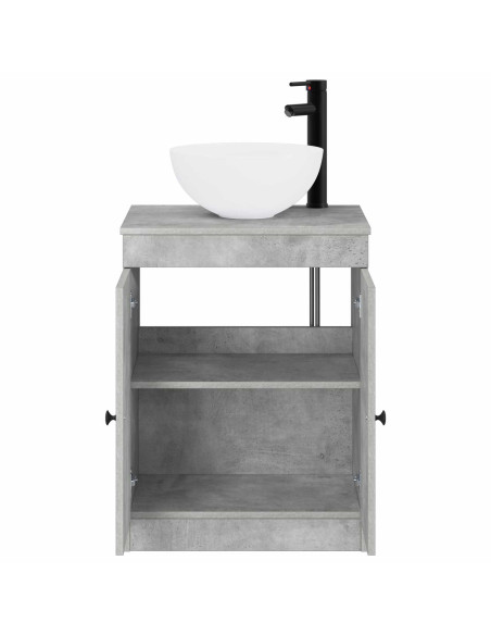Set di mobili per il bagno Grigio Cemento Legno ingegnerizzato