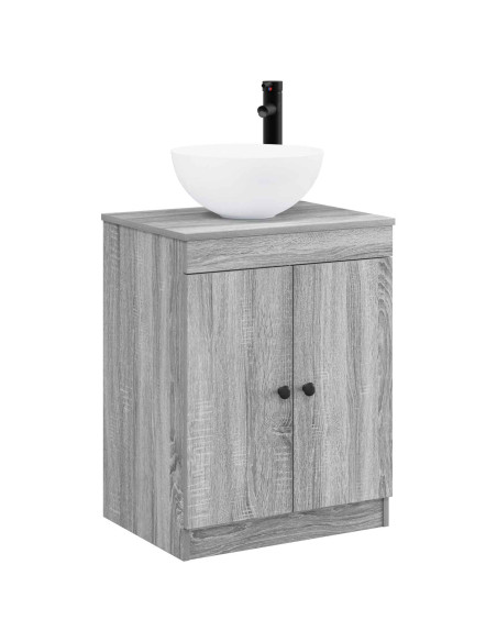Set di mobili per il bagno Sonoma grigio Legno ingegnerizzato