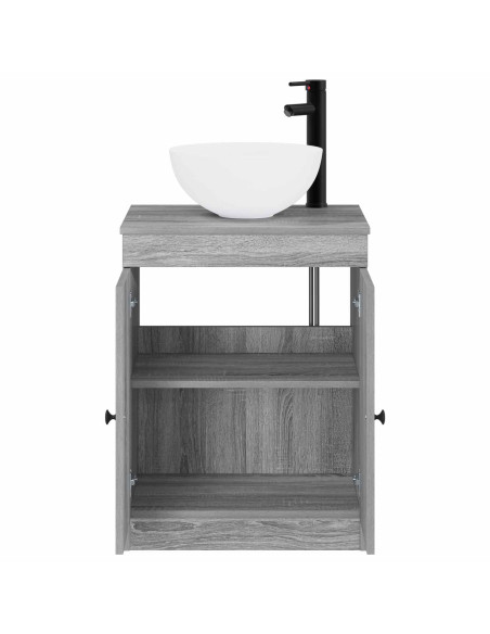 Set di mobili per il bagno Sonoma grigio Legno ingegnerizzato