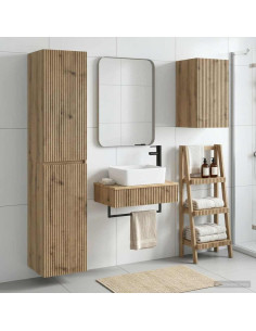 Set di mobili per il bagno 3 pz Rovere Artigianale