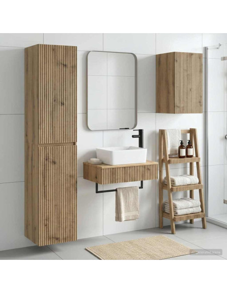 Set di mobili per il bagno 3 pz Rovere Artigianale