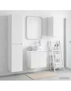 Set di mobili per il bagno 3 pz Bianco 33 x 34,5 x 160 cm