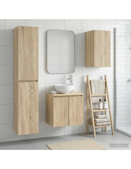 Set di mobili per il bagno 3 pz Rovere Sonoma