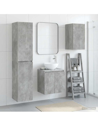 Set di mobili per il bagno 3 pz Grigio Cemento