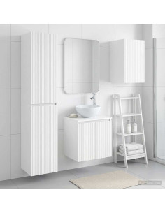 Set di mobili per il bagno 3 pz Bianco Lucido