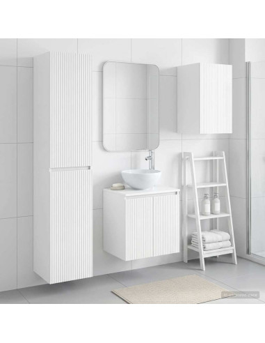 Set di mobili per il bagno 3 pz Bianco Lucido