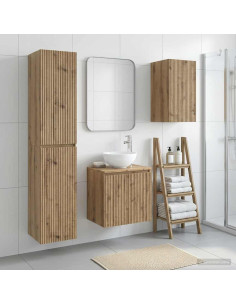 Set di mobili per il bagno 3 pz Rovere Artigianale