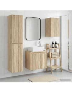 Set di mobili per il bagno 3 pz Rovere Sonoma