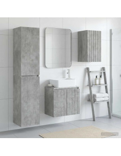 Set di mobili per il bagno 3 pz Grigio Cemento