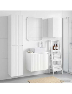 Set di mobili per il bagno 3 pz Bianco Lucido