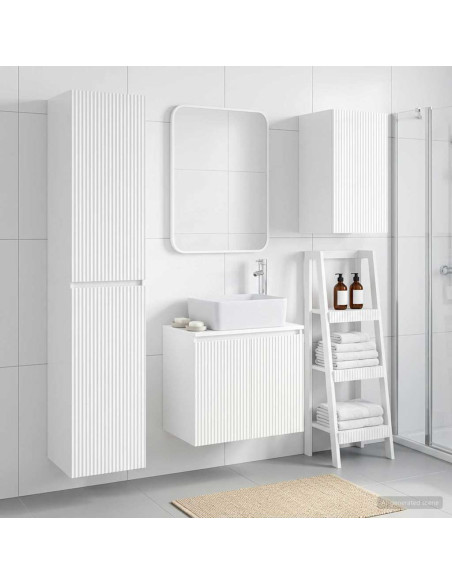 Set di mobili per il bagno 3 pz Bianco Lucido