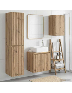 Set di mobili per il bagno 3 pz Rovere Artigianale