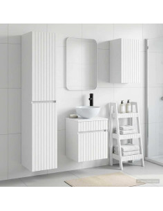 Set di mobili per il bagno 3 pz Bianco 33 x 34,5 x 160 cm