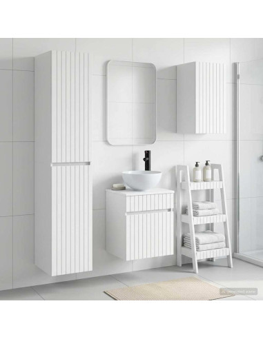 Set di mobili per il bagno 3 pz Bianco 33 x 34,5 x 160 cm