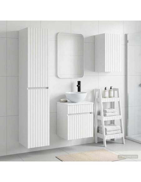 Set di mobili per il bagno 3 pz Bianco 33 x 34,5 x 160 cm