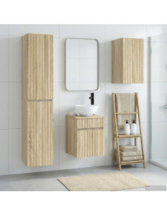 Set di mobili per il bagno 3 pz Rovere Sonoma