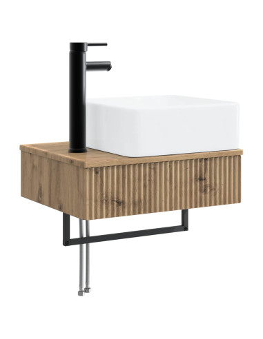 Set di mobili per il bagno 3 pz Rovere Artigianale