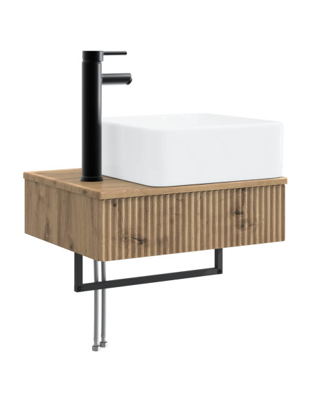 Set di mobili per il bagno 3 pz Rovere Artigianale