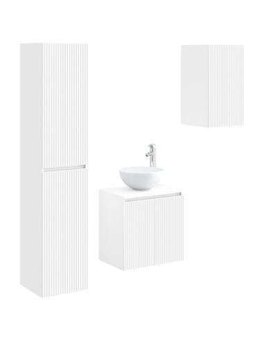 Set di mobili per il bagno 3 pz Bianco 33 x 34,5 x 160 cm