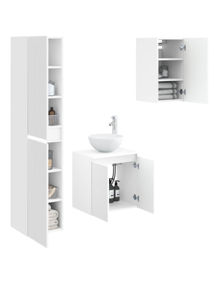 Set di mobili per il bagno 3 pz Bianco 33 x 34,5 x 160 cm