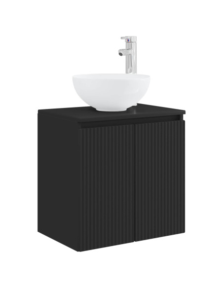 Set di mobili per il bagno 3 pz Nero 33 x 34,5 x 160 cm