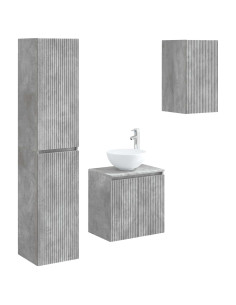Set di mobili per il bagno 3 pz Grigio Cemento 2