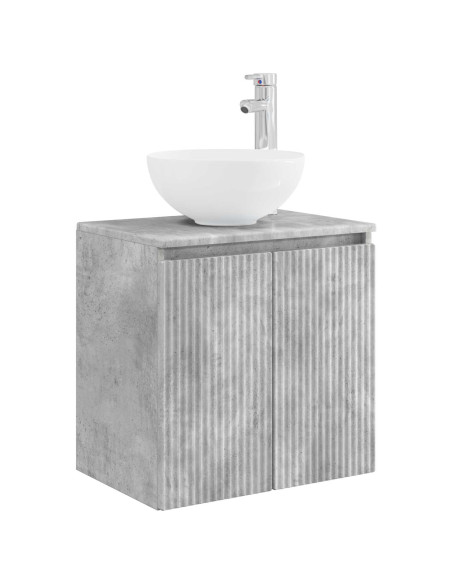 Set di mobili per il bagno 3 pz Grigio Cemento