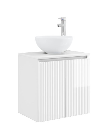 Set di mobili per il bagno 3 pz Bianco Lucido